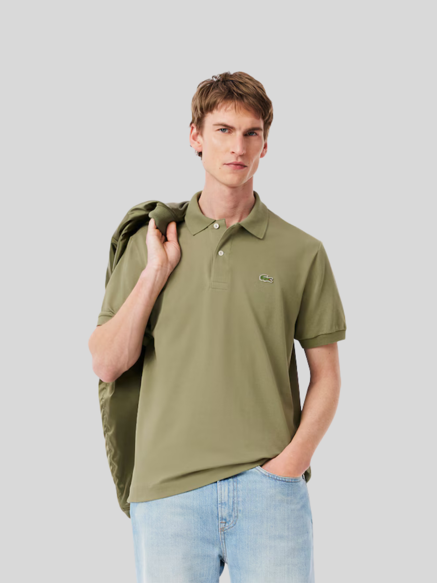 POLO LACOSTE VERDE MILITARE